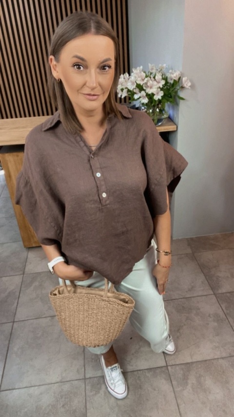 Bluzka Miho’s – 100% Len Czekolada Bluzka Miho’s – 100% Len Czekolada