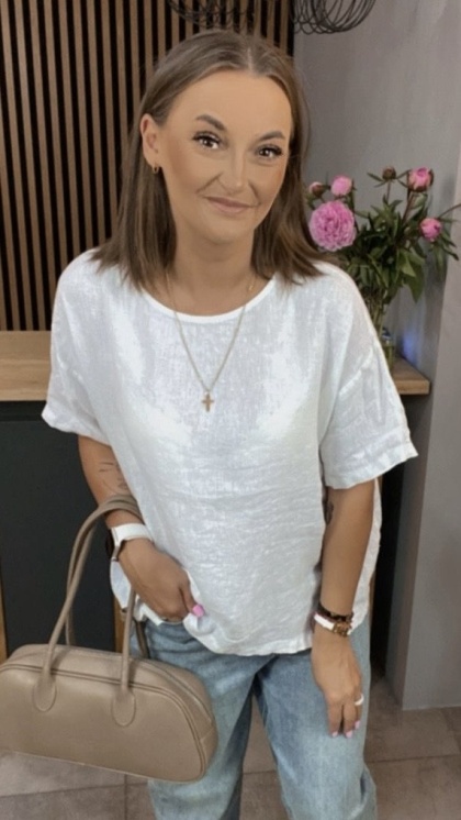 Bluzka Wendy Trendy 100% Len – Biały