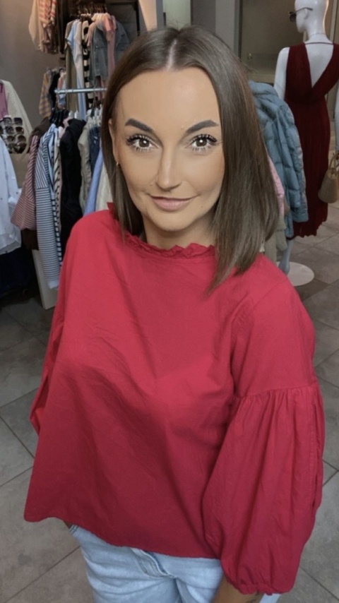 Bluzka bufka Wendykei - Czerwona Bluzka bufka Wendykei - Czerwona