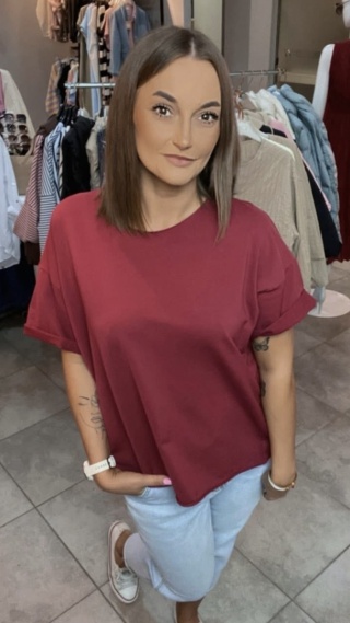 Bluzka surowa Wendy Trendy – Burgund