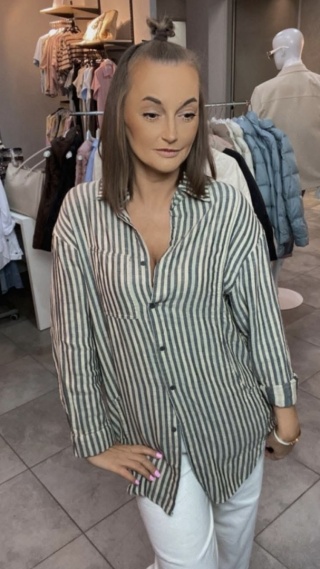 Koszula w paski - Gray elegancja na co dzień