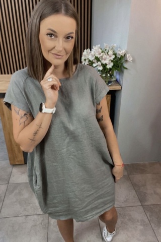 Sukienka Wendy Trendy 100% Len z Regulacją Fango
