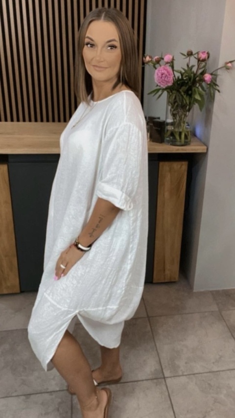Sukienka Wendy Trendy – 100% len Biała Sukienka Wendy Trendy – 100% len Biała
