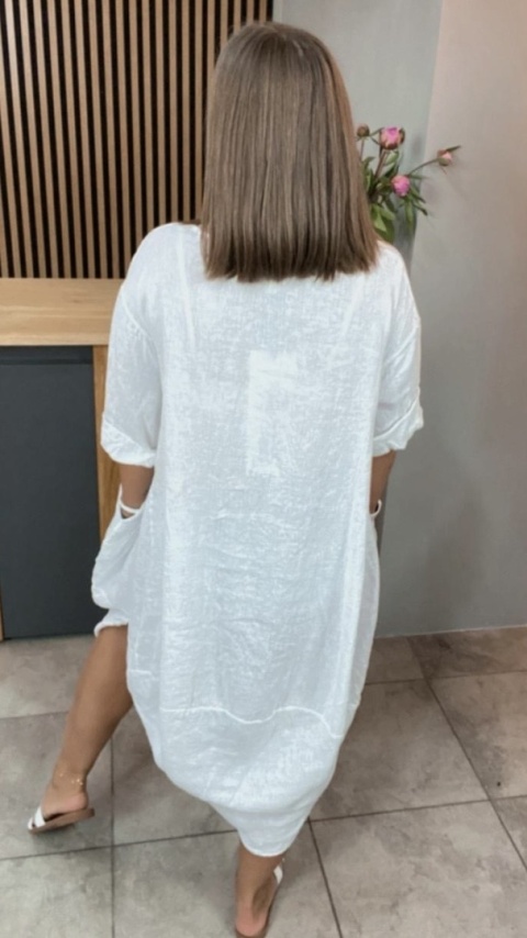 Sukienka Wendy Trendy – 100% len Biała Sukienka Wendy Trendy – 100% len Biała