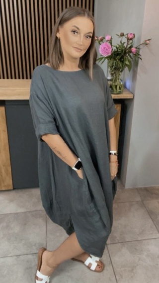 Sukienka Wendy Trendy – 100% len Grafit