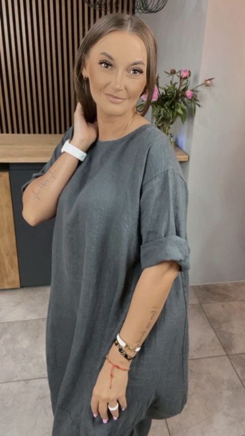 Sukienka Wendy Trendy – 100% len Grafit Sukienka Wendy Trendy – 100% len Grafit