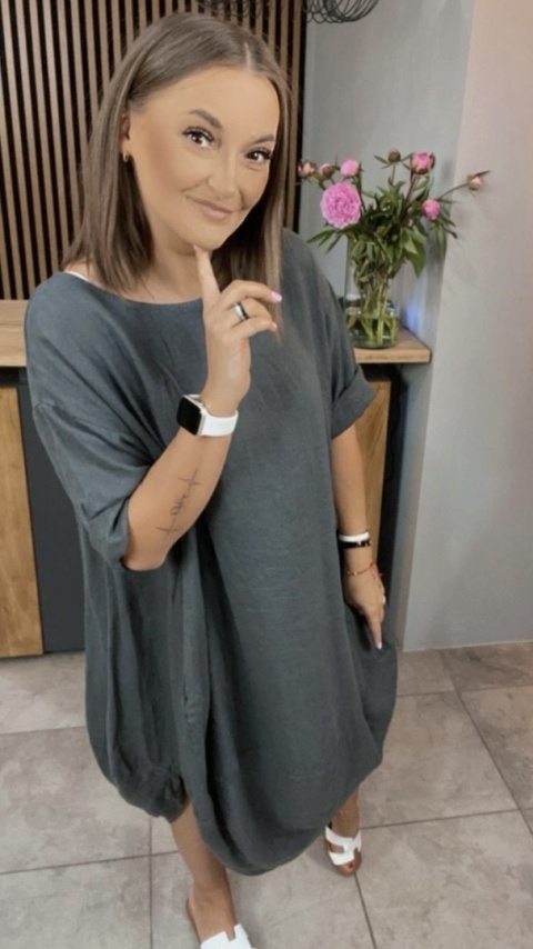 Sukienka Wendy Trendy – 100% len Grafit Sukienka Wendy Trendy – 100% len Grafit
