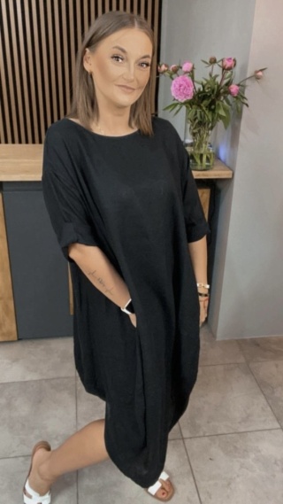 Sukienka Wendy Trendy – 100% len Czarna
