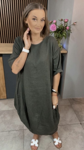 Sukienka Wendy Trendy – 100% len Khaki