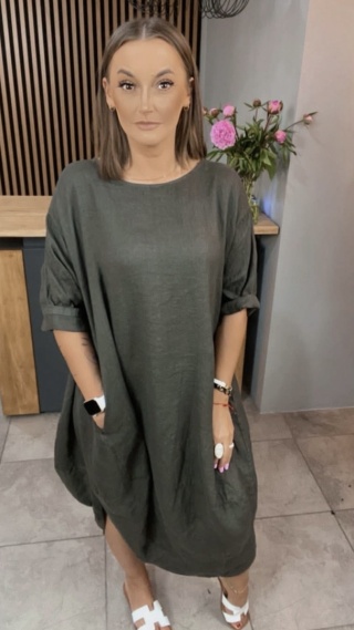 Sukienka Wendy Trendy – 100% len Khaki