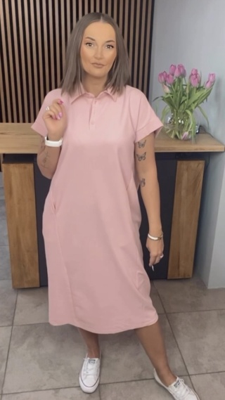 Sukienka Wiya z tkaniny typu Lacosta Puder