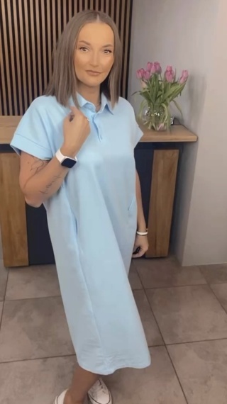 Sukienka Wiya z tkaniny typu Lacosta Blue