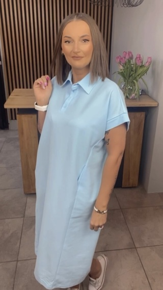 Sukienka Wiya z tkaniny typu Lacosta Blue