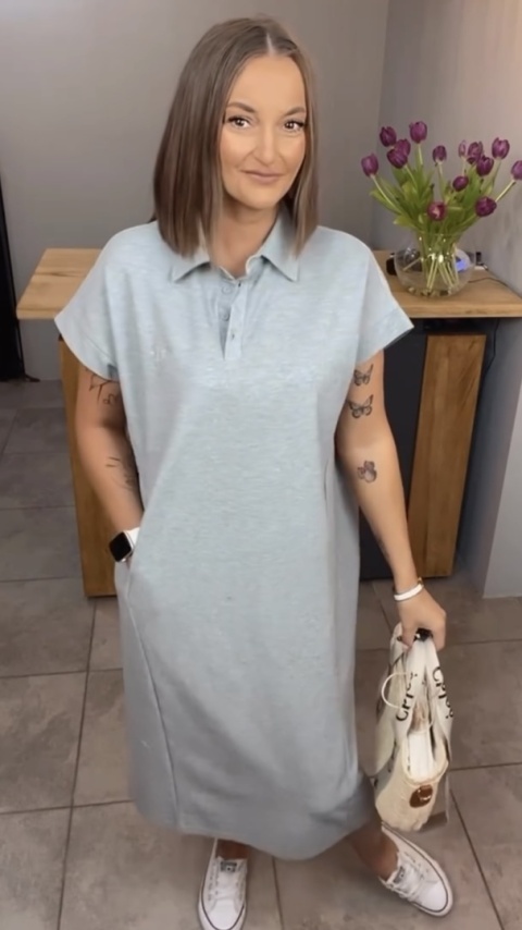 Sukienka Wiya z tkaniny typu Lacosta Gray Sukienka Wiya z tkaniny typu Lacosta Gray