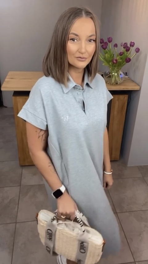 Sukienka Wiya z tkaniny typu Lacosta Gray Sukienka Wiya z tkaniny typu Lacosta Gray