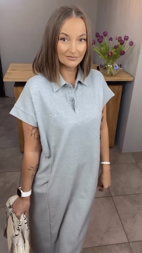 Sukienka Wiya z tkaniny typu Lacosta Gray Sukienka Wiya z tkaniny typu Lacosta Gray