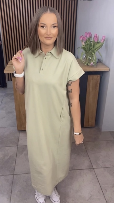 Sukienka Wiya z tkaniny typu Lacosta Green Sukienka Wiya z tkaniny typu Lacosta Green