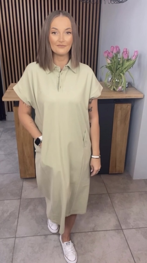 Sukienka Wiya z tkaniny typu Lacosta Green Sukienka Wiya z tkaniny typu Lacosta Green