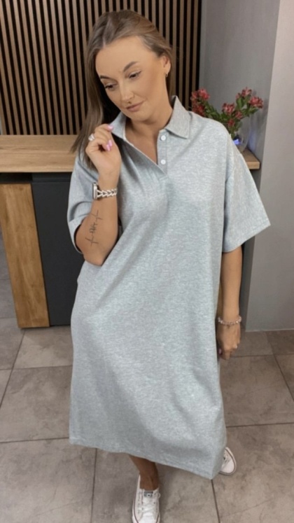 Sukienka z kołnierzykiem Q&Q - Szary