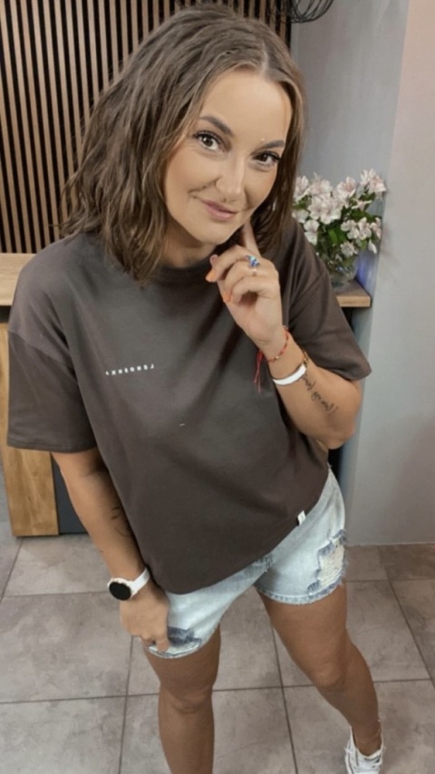 T-shirt Klasyczny Basic Lenoshka Czekolada T-shirt Klasyczny Basic Lenoshka Czekolada