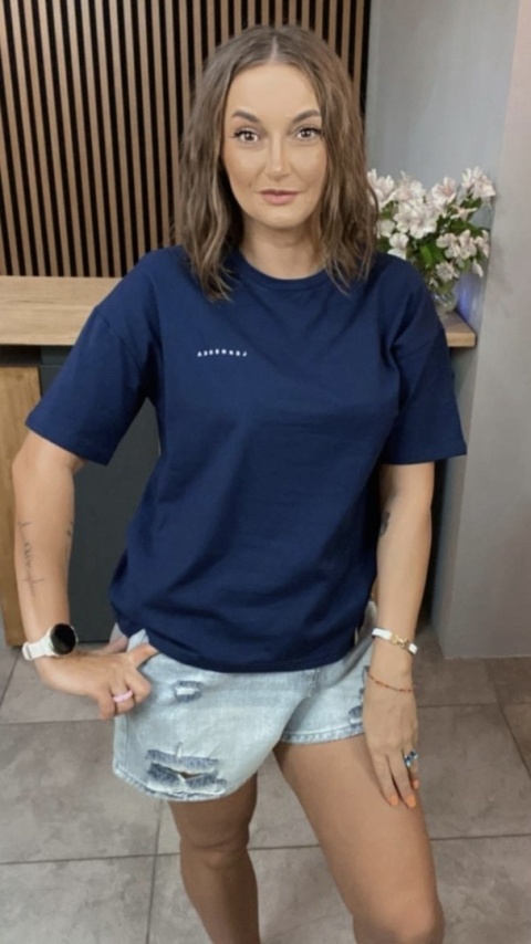 T-shirt Klasyczny Basic Lenoshka Granat T-shirt Klasyczny Basic Lenoshka Granat