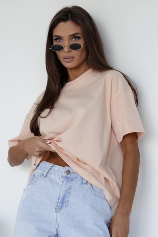T-shirt Klasyczny Basic Lenoshka Morelowy