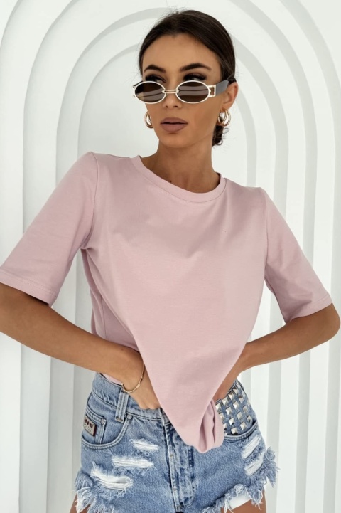 T-shirt Klasyczny Basic Lenoshka Morelowy T-shirt Klasyczny Basic Lenoshka Morelowy