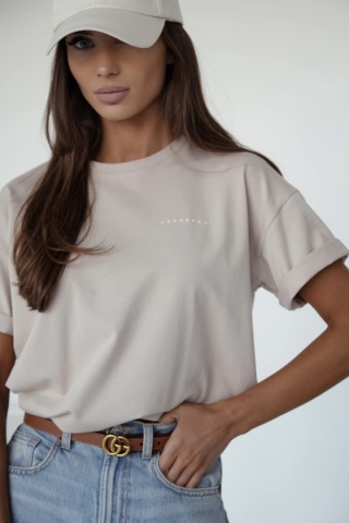 T-shirt Klasyczny Basic Lenoshka Beżowy