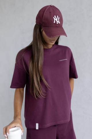 T-shirt Klasyczny Basic Lenoshka Burgundowy
