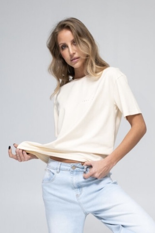T-shirt basic LEMONADA Ecru