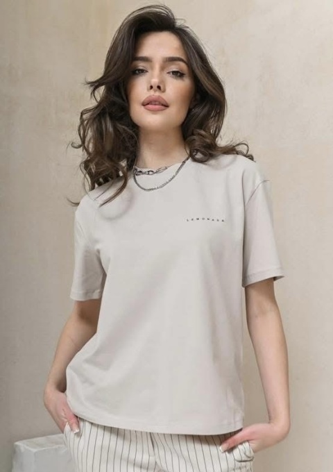 T-shirt basic LEMONADA Beżowy T-shirt basic LEMONADA Beżowy