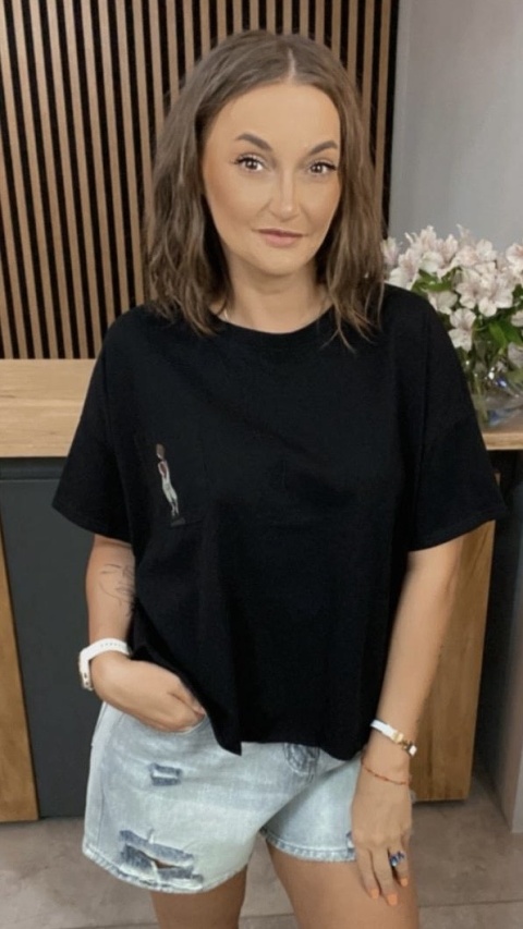 T-shirt bawełniany Feiwemokai Czarny