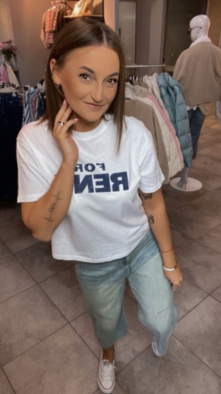 T-shirt damski “FOR RENT” –Biały
