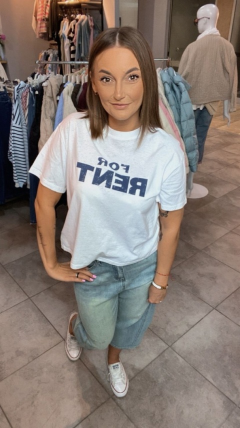 T-shirt damski “FOR RENT” –Biały T-shirt damski “FOR RENT” –Biały