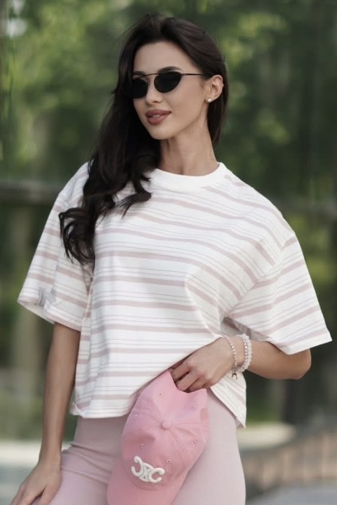 T-shirt w paski flip puder Lenoshka