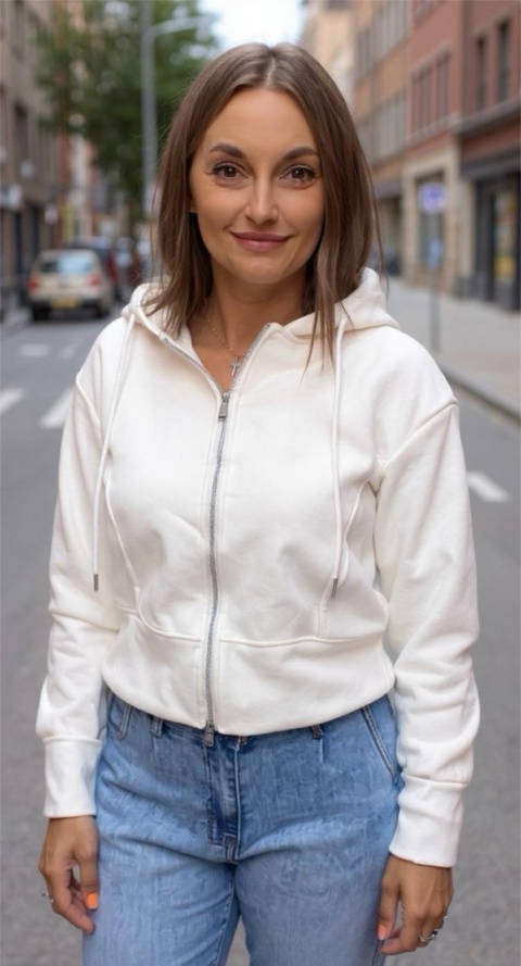 Bluza Krótka , Rozpinana JOY Biała