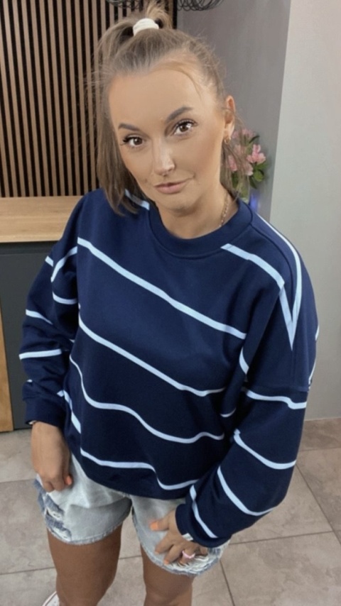 Bluza Relaxing Lenoshka Granatowa w paski Blue Bluza Relaxing Lenoshka Granatowa w paski Blue