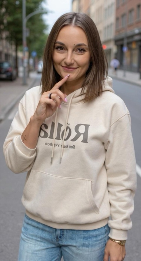 Bluza z kapturem ROLLA Beżowa