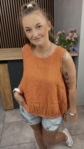Bluzka Wiya 100% len – Pomarańczowa