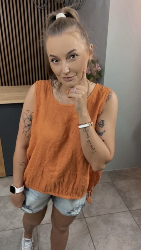 Bluzka Wiya 100% len – Pomarańczowa