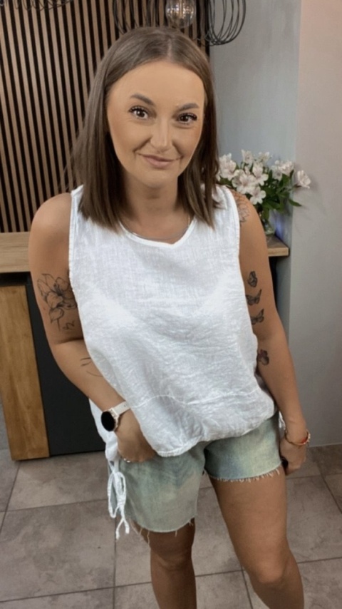 Bluzka Wiya 100% len – Biała