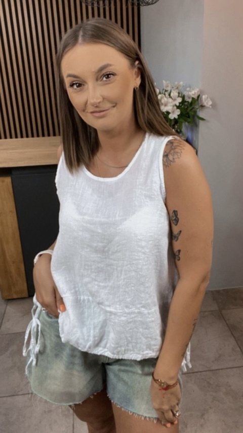 Bluzka Wiya 100% len – Biała