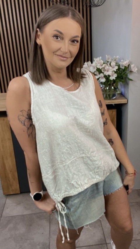 Bluzka Wiya 100% len – Beżowa