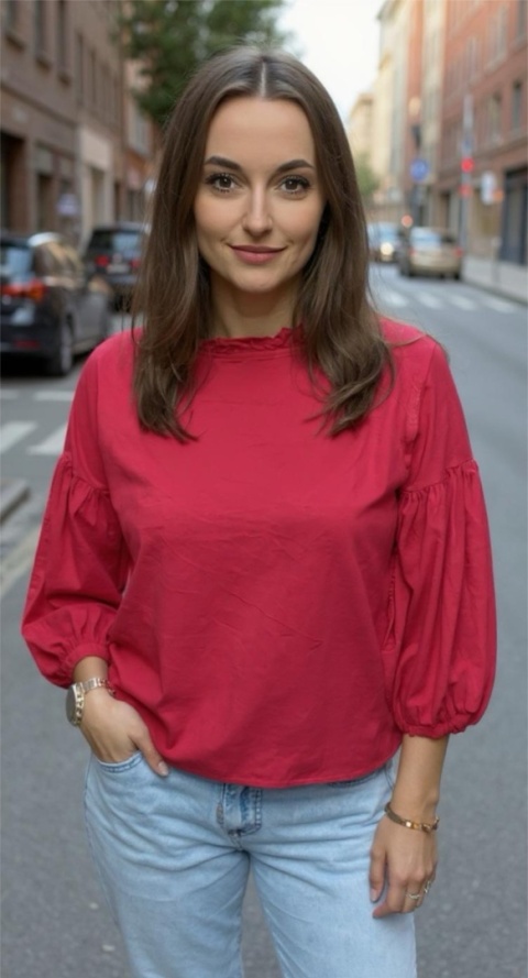 Bluzka bufka Wendykei - Czerwona