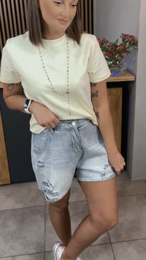 Spodenki jeansowe z przetarciami Light Gray Spodenki jeansowe z przetarciami Light Gray