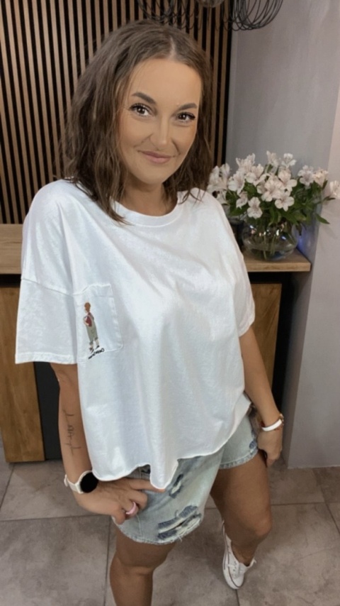 T-shirt bawełniany Feiwemokai Biały T-shirt bawełniany Feiwemokai Biały