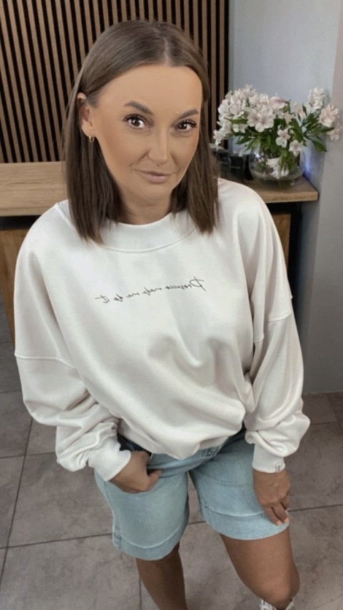 Bluza NOODA “Prosecco made me do it” Ecru