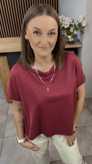 T-shirt Wendykei – Burgundowy