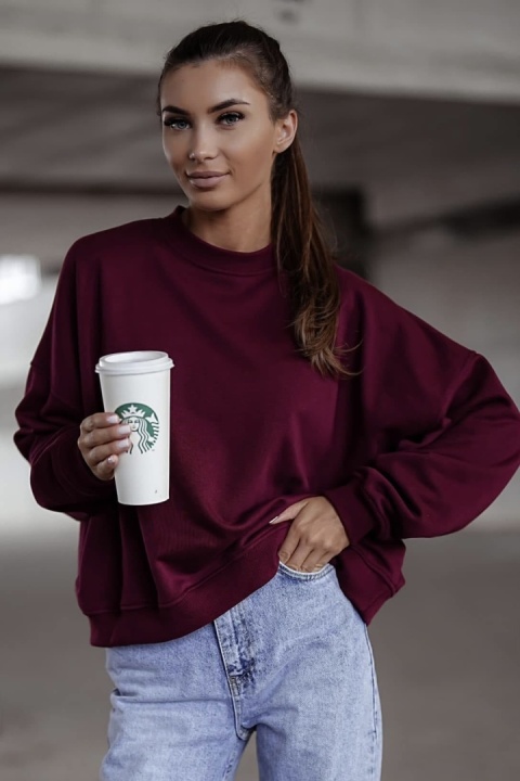Bluza Basic Lenoshka Bordo Bluza Basic Lenoshka Bordo