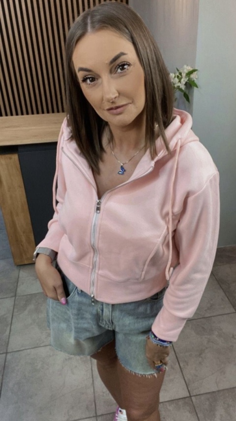 Bluza Krótka , Rozpinana JOY Puder Bluza Krótka , Rozpinana JOY Puder
